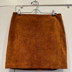 DKNY Suede 100% Leather Mini Skirt – Brown, Size 6